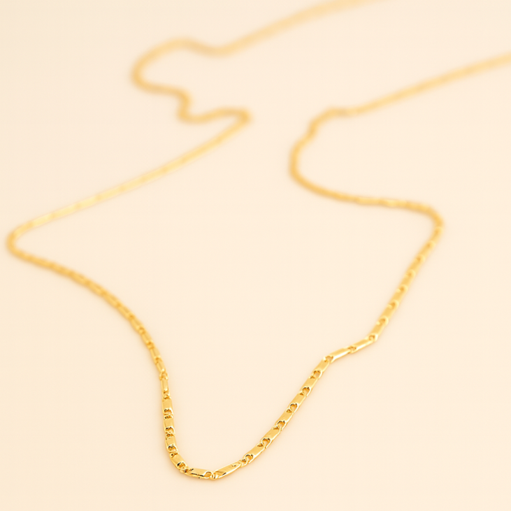Yellow Gold Plated Necklace 60 cm - Brazilian Elegance