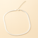 Silver Steel Herringbone Necklace - Brazilian Elegance