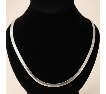 Collier maille serpentine en acier argent - Lupita Bijoux