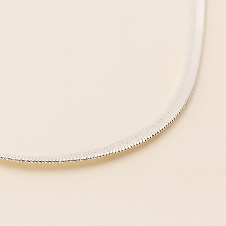 Silver Steel Serpentine Chain Necklace - Lupita Jewelry