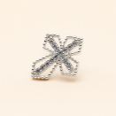 Boucles d'oreilles puces argent croix avec zircon