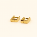 Rectangular Gold Layered Hoop Earrings – Elegant & Modern
