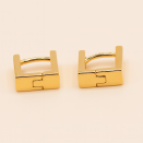 Rectangular Gold Layered Hoop Earrings – Elegant & Modern