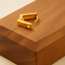 Rectangular Gold Layered Hoop Earrings – Elegant & Modern