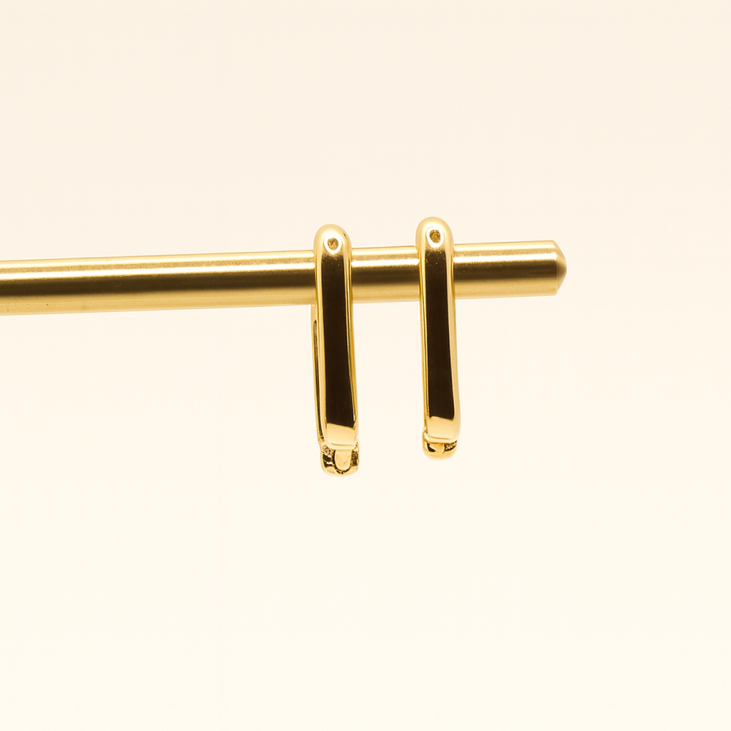 Boucles d'oreilles créoles en feuilleté or - Lupita Bijoux