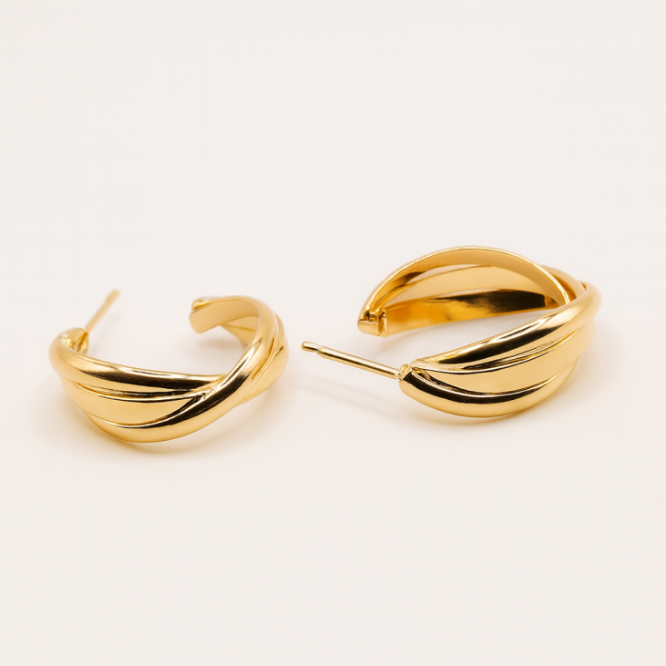 3-Layer Gold-Filled Hoop Earrings | Lupita Jewelry