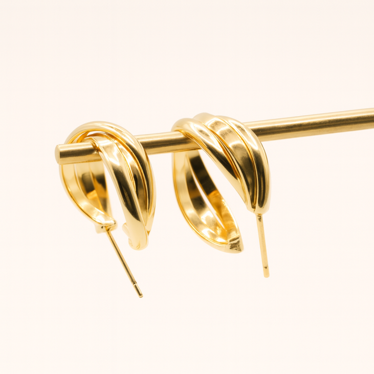 3-Layer Gold-Filled Hoop Earrings | Lupita Jewelry