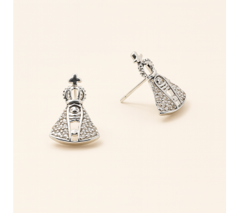 Boucles d’oreilles religieuses argentées – Immaculée Conception