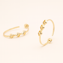 Half-Open Gold Oval Earrings with Diamond Cutouts