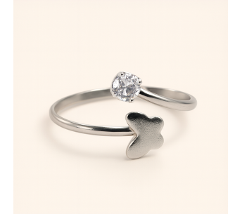 Bague Papillon en Acier Ajustable - Lupita Bijoux