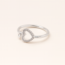 Bague Ouverte en Argent avec Coeur Évidé | Lupita Bijoux