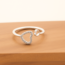 Open Silver Ring with Hollow Heart | Lupita Jewelry