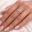 Bague Ouverte en Argent avec Coeur Évidé | Lupita Bijoux