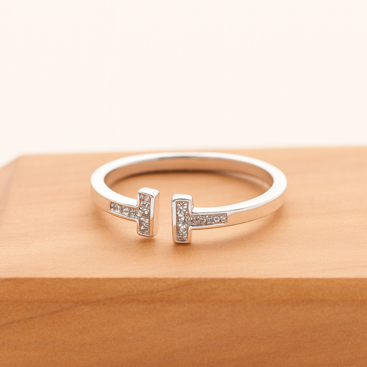 Silver Open Zircon Ring – Elegant, Modern & Affordable