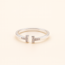 Bague ouverte argentée zircon – Élégante, moderne et abordable