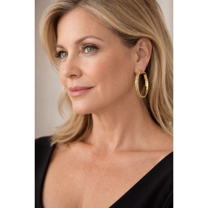 Gold Plated Hoop Earrings | Lupita Bijoux