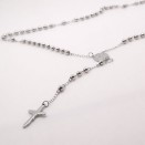 Saint Benedict Rosary Silver Stainless Steel – 78 cm | Lupita Jewelry