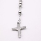 Chapelet Saint Benoît Acier Inoxydable Argent – 78 cm | Lupita Bijoux