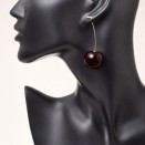 Red Cherry Dangle Earrings in Gold Plating