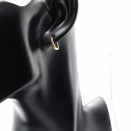 1cm Gold Plated Leafed Rectangle Hoop Earrings – Modern & Refined Style