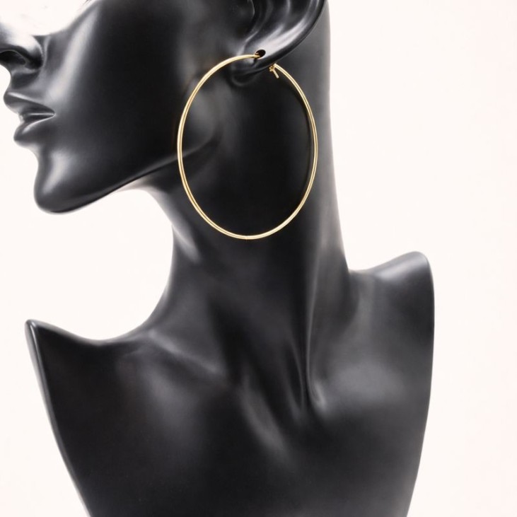 Boucles d'oreilles créoles en plaqué or jaune - Lupita Bijoux