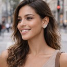 Silver Leaf Earrings – Elegance and Sparkle