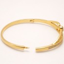 Bracelet Ovale Doré à Strass – Glamour et Éclat