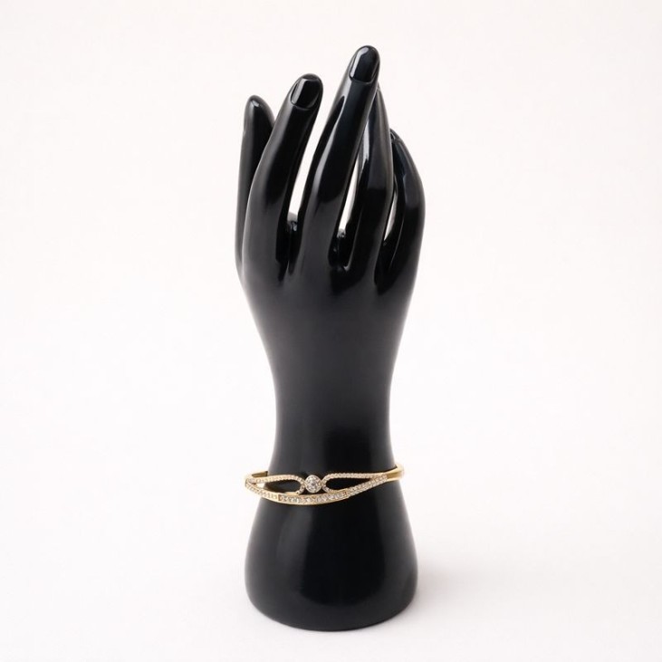 Golden Oval Rhinestone Bracelet – Glamour and Shine