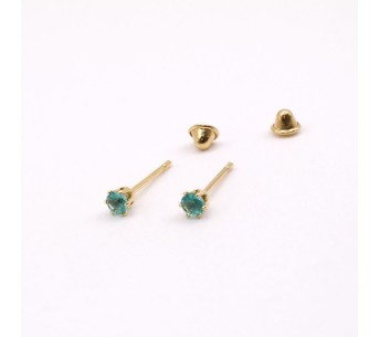 Boucles d’oreilles puces plaqué or colorées | Bijoux brésiliens Lupita