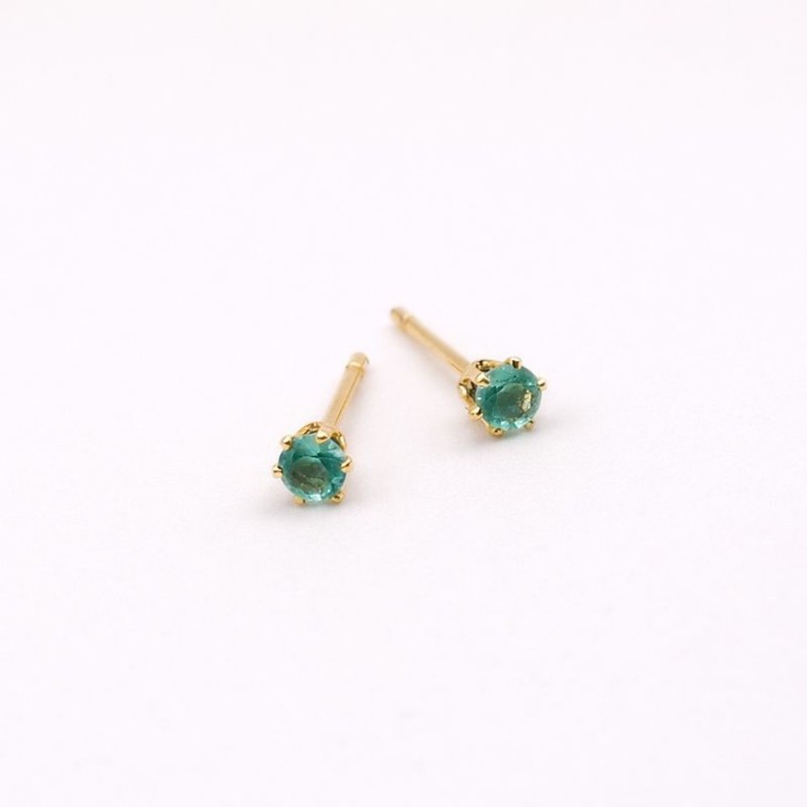 Boucles d’oreilles puces plaqué or colorées | Bijoux brésiliens Lupita