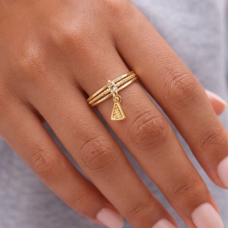 Bague Dorée Croix Immaculée - Bijoux Brésiliens