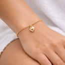 Bracelet Pampille Coeur en Acier Doré - Élégance Brésilienne