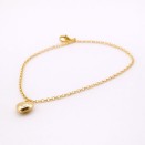 Bracelet Pampille Coeur en Acier Doré - Élégance Brésilienne