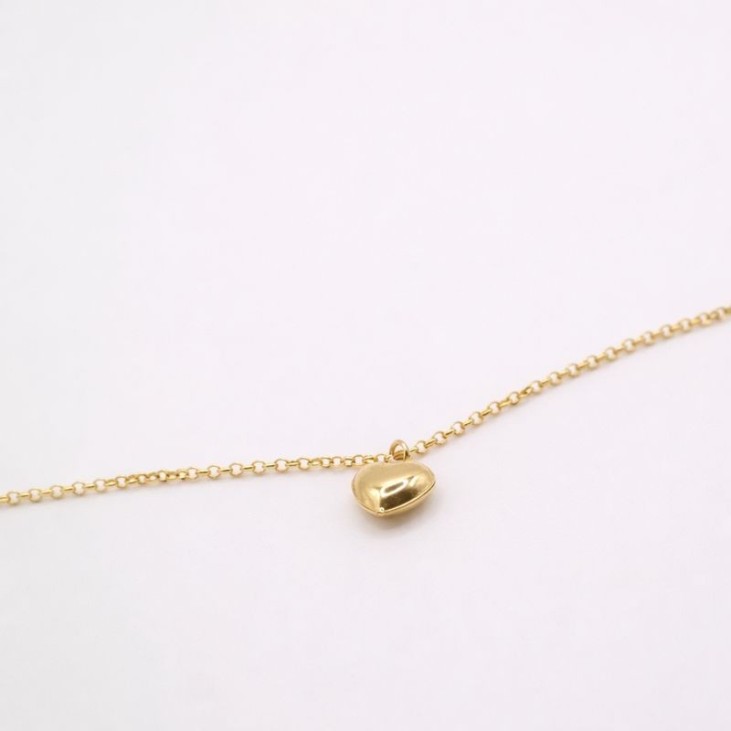 Bracelet Pampille Coeur en Acier Doré - Élégance Brésilienne