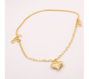 Bracelet Coeur en Plaqué Or - Élégance Artisanale