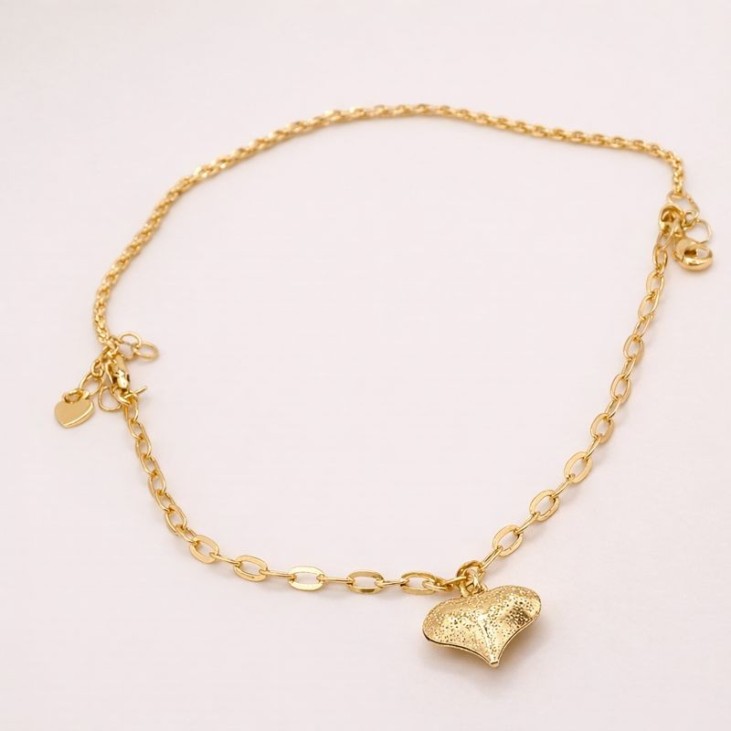 Gold Plated Heart Bracelet - Artisan Elegance