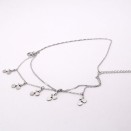 Bracelet argenté à pampilles cerises et chaînes fines