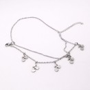 Bracelet argenté à pampilles cerises et chaînes fines