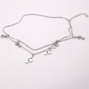 Bracelet argenté à pampilles cerises et chaînes fines