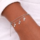 Silver Bracelet with Cherry Charms and Fine Chains