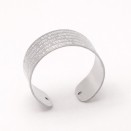 Adjustable Silver-Plated Steel Ring Engraved with the Ten Commandments