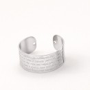 Adjustable Silver-Plated Steel Ring Engraved with the Ten Commandments