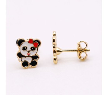 Children's Gold Plated Panda Earrings | Lupita
