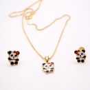 Children's Gold-Plated Panda Jewelry Set, Necklace and Earrings | Lupita