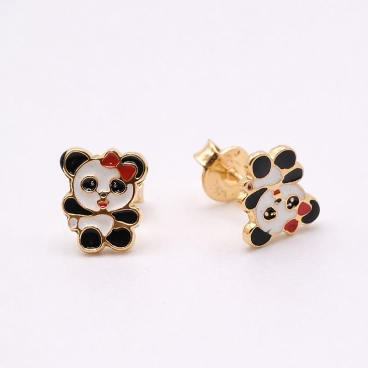 Children's Gold-Plated Panda Jewelry Set, Necklace and Earrings | Lupita