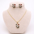 Children's Gold-Plated Panda Jewelry Set, Necklace and Earrings | Lupita